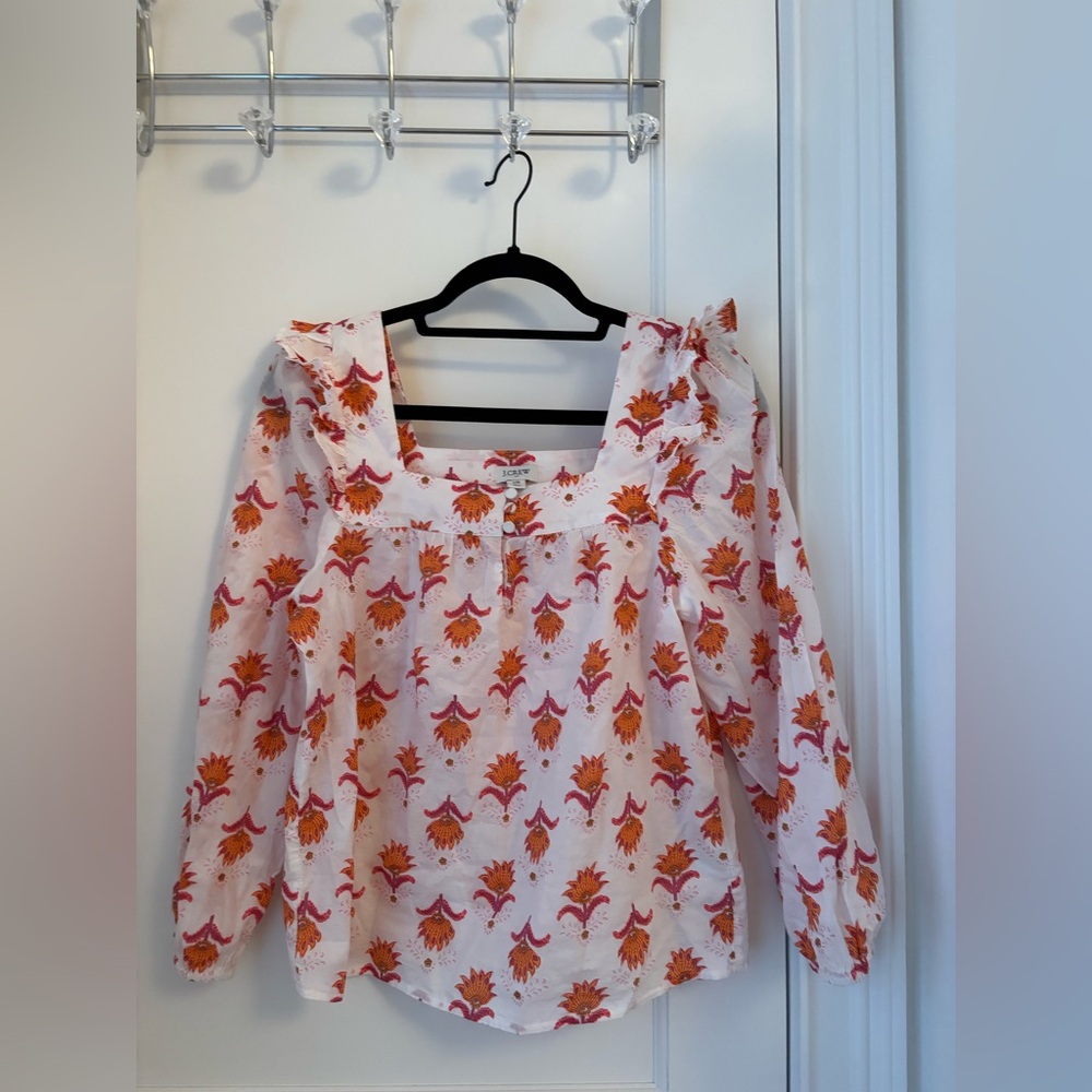 Women’s Square Neck J Crew Long Sleeve Blouse